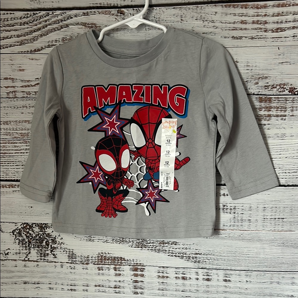NWT gray Spidey long sleeve from Jumping Beans size 12 months